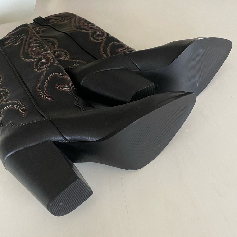 Steve Madden Black Embroidered Western Boots - image 5